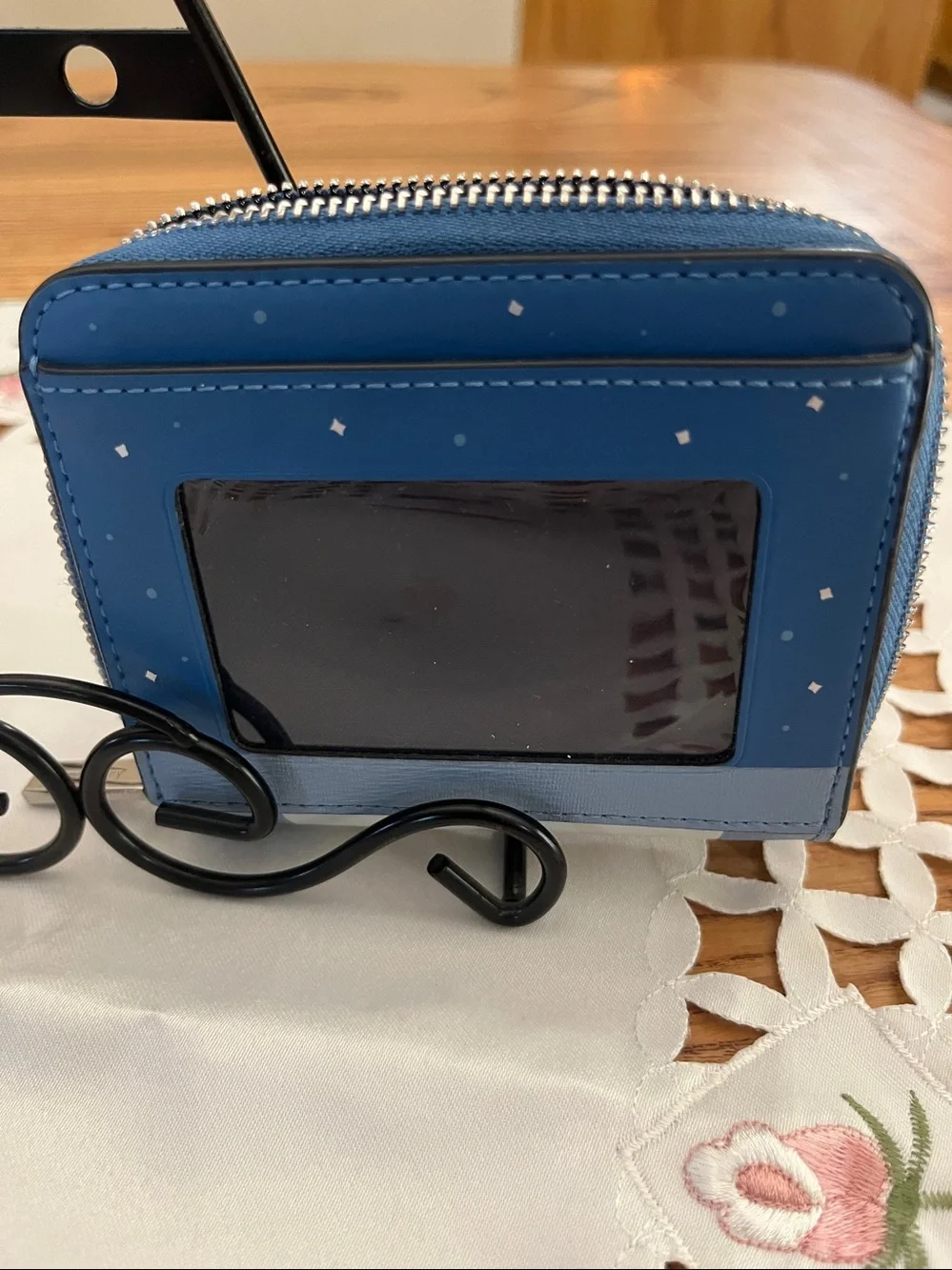 kate spade Blue Polar Bear Compact Zip Wallet - Picture 3 of 8